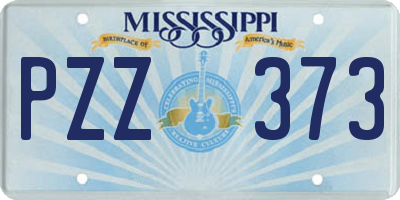 MS license plate PZZ373