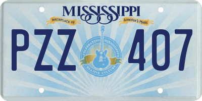 MS license plate PZZ407