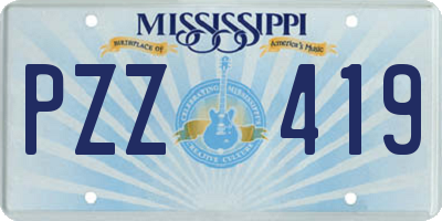 MS license plate PZZ419