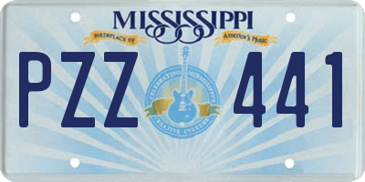 MS license plate PZZ441