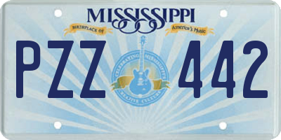 MS license plate PZZ442
