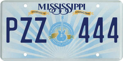 MS license plate PZZ444