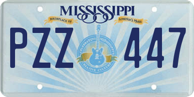 MS license plate PZZ447