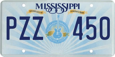 MS license plate PZZ450