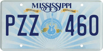 MS license plate PZZ460