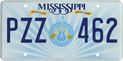 MS license plate PZZ462