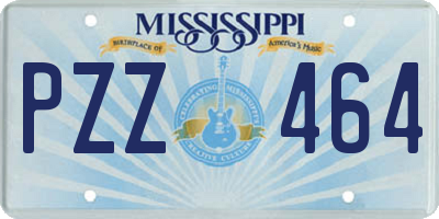 MS license plate PZZ464