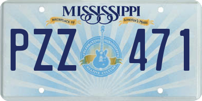 MS license plate PZZ471