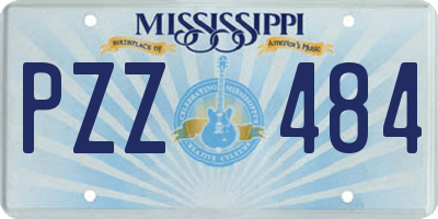 MS license plate PZZ484
