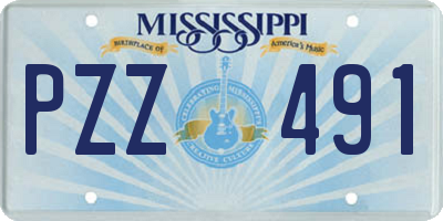 MS license plate PZZ491