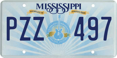MS license plate PZZ497