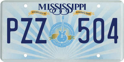 MS license plate PZZ504