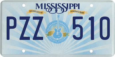 MS license plate PZZ510