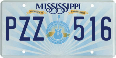 MS license plate PZZ516