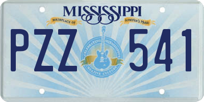 MS license plate PZZ541