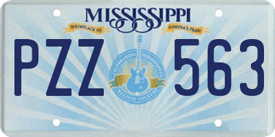 MS license plate PZZ563