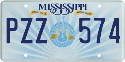 MS license plate PZZ574