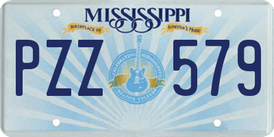 MS license plate PZZ579