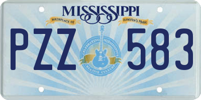 MS license plate PZZ583