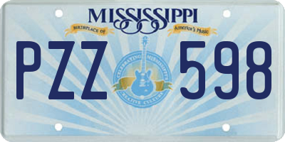 MS license plate PZZ598