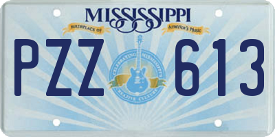 MS license plate PZZ613
