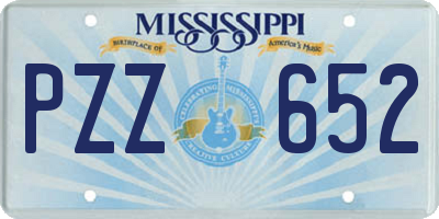 MS license plate PZZ652