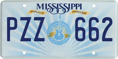 MS license plate PZZ662