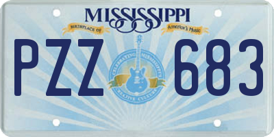 MS license plate PZZ683