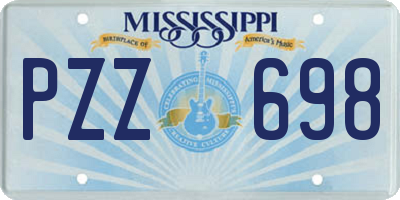 MS license plate PZZ698