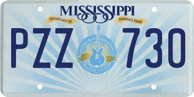 MS license plate PZZ730