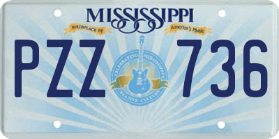 MS license plate PZZ736