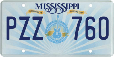 MS license plate PZZ760
