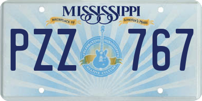 MS license plate PZZ767