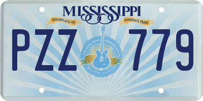 MS license plate PZZ779