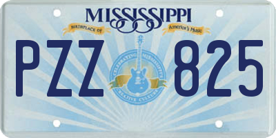 MS license plate PZZ825