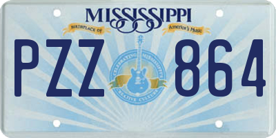 MS license plate PZZ864