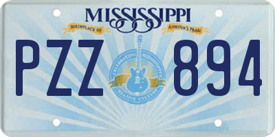 MS license plate PZZ894