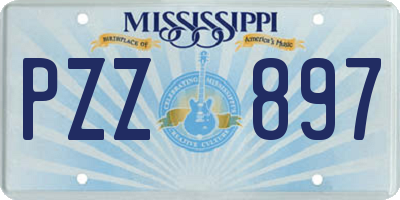 MS license plate PZZ897