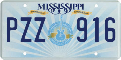 MS license plate PZZ916