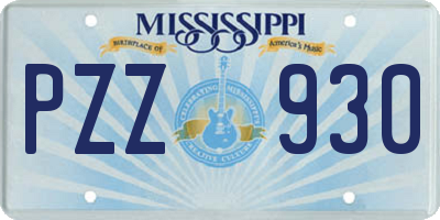 MS license plate PZZ930