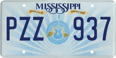 MS license plate PZZ937