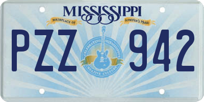 MS license plate PZZ942