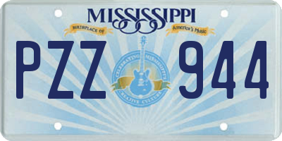 MS license plate PZZ944