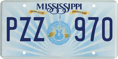 MS license plate PZZ970