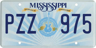 MS license plate PZZ975