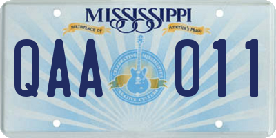 MS license plate QAA011