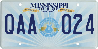 MS license plate QAA024