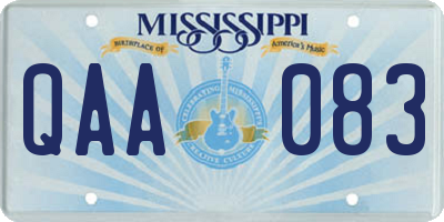 MS license plate QAA083