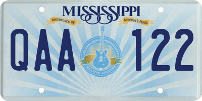 MS license plate QAA122