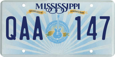 MS license plate QAA147